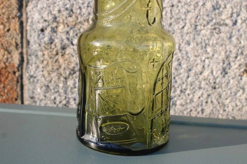 Empoli glass nautical carafe from the 1960s