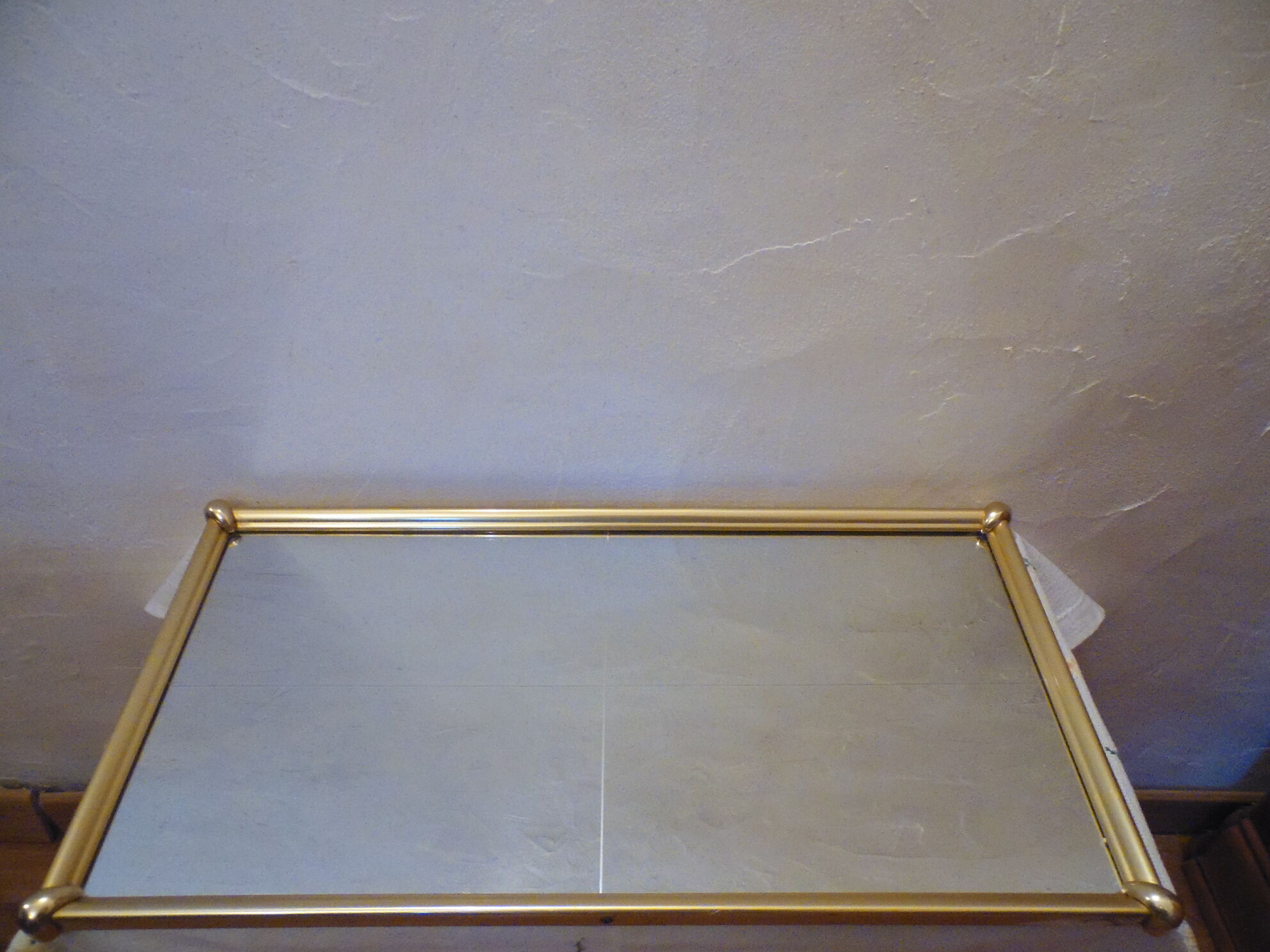 Mirror window, brass metal 31x61cm