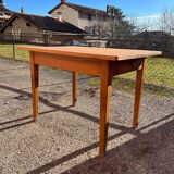 Solid wood table with side drawers