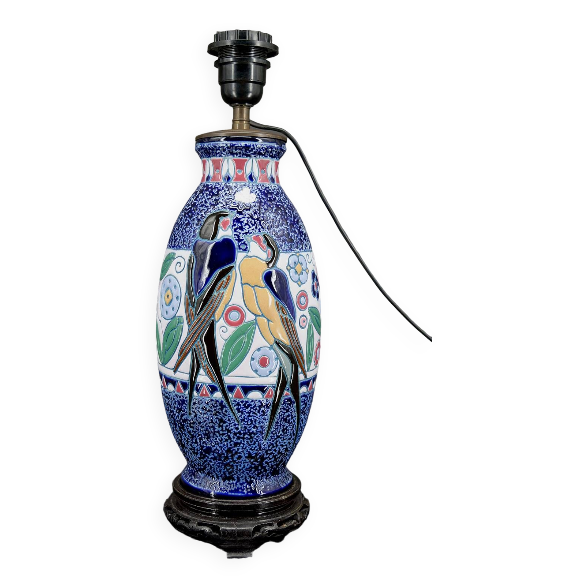 Swallow Lamp, Imperial Amphora, Czechoslovakia, Art Deco, Circa 1920