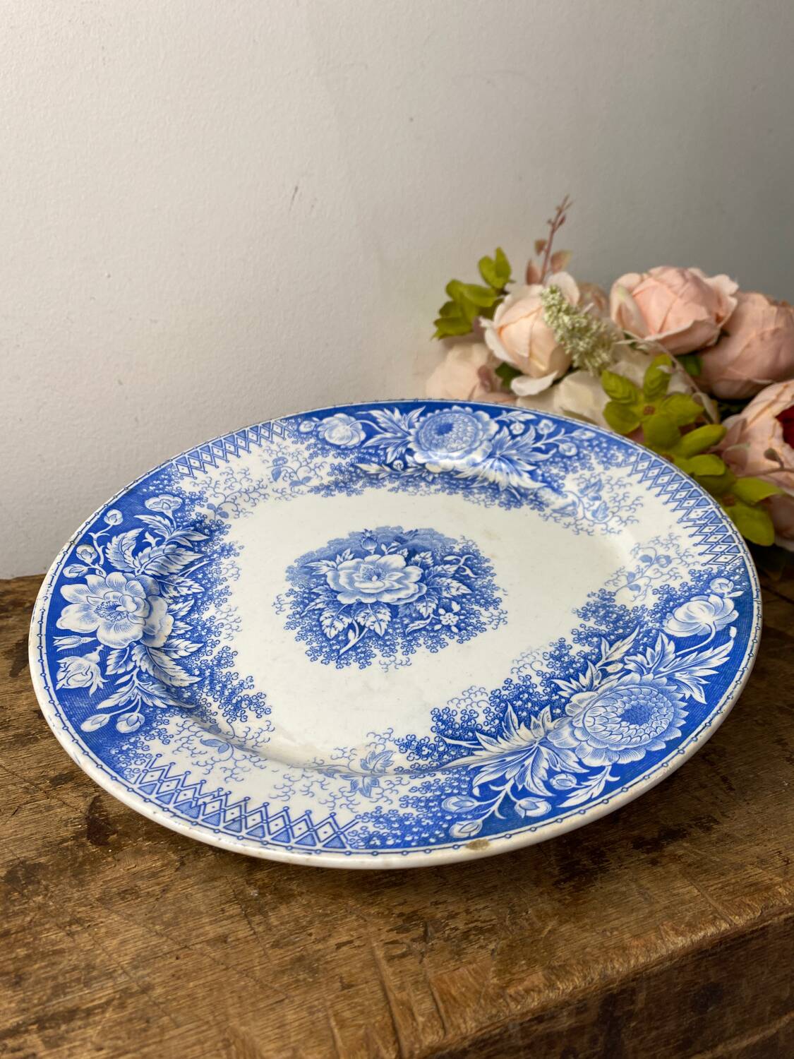 Old Sarreguemines earthenware dish