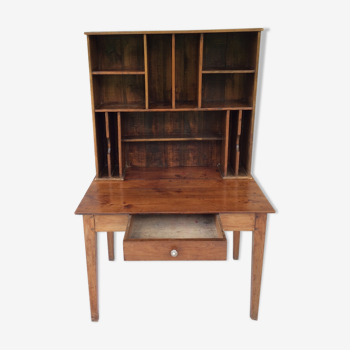 Bureau antique en acajou avec étagères