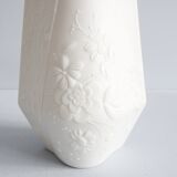 AK Kaiser bisque vase design M. Frey, white vase with flower relief