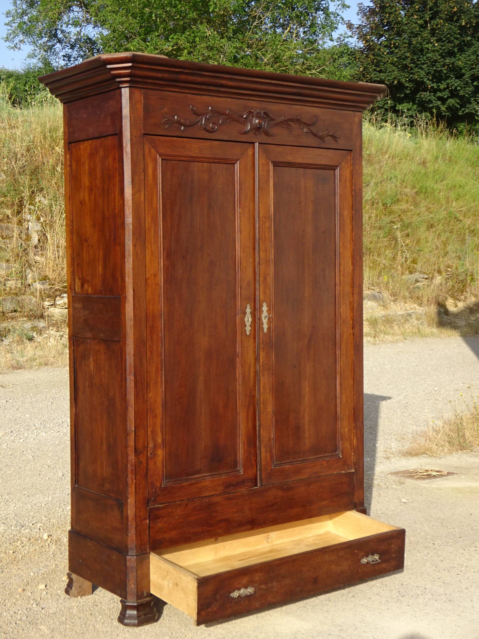 Louis Philippe style walnut wardrobe