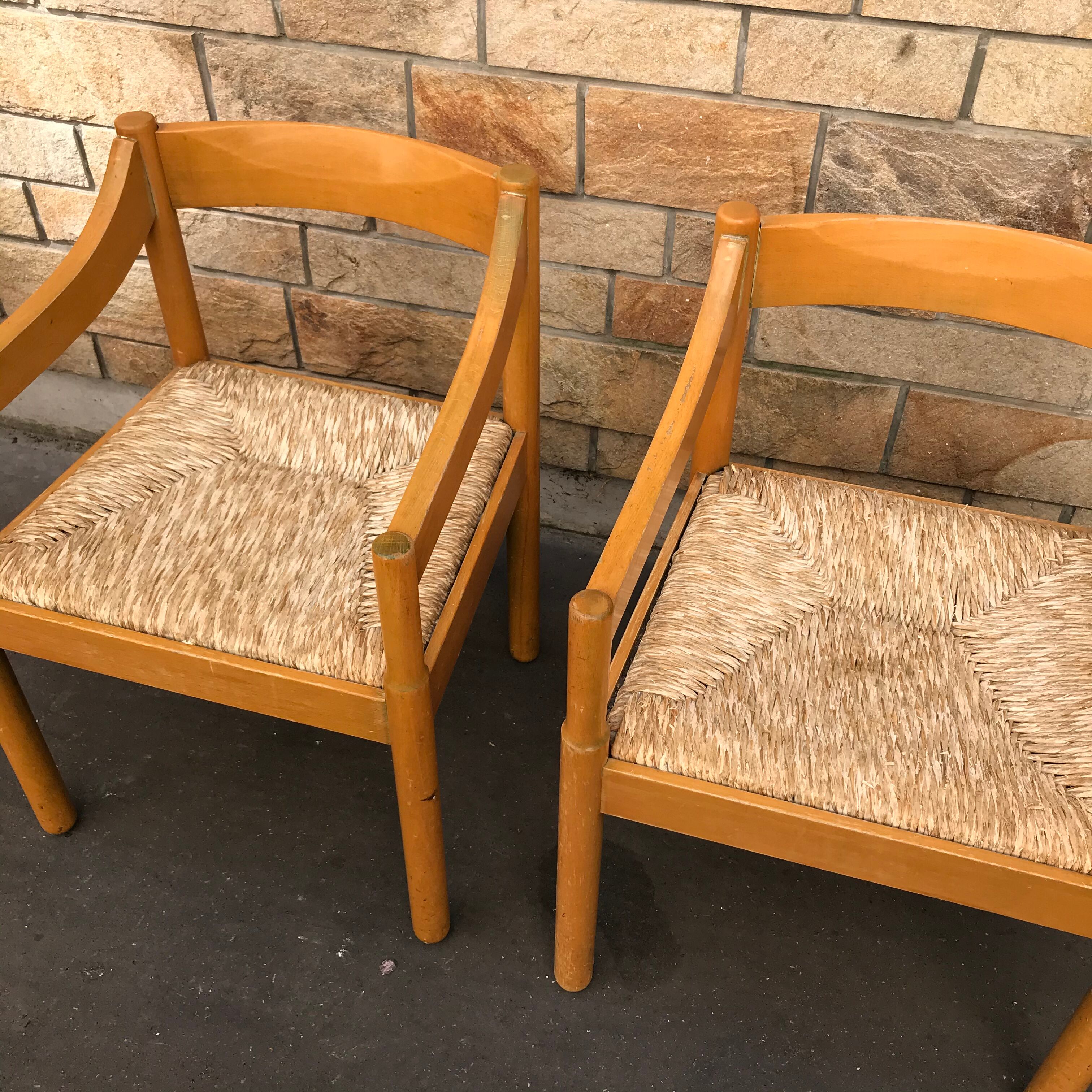Pair of armchairs Carimate, Vico Magistretti, Cassina 1960