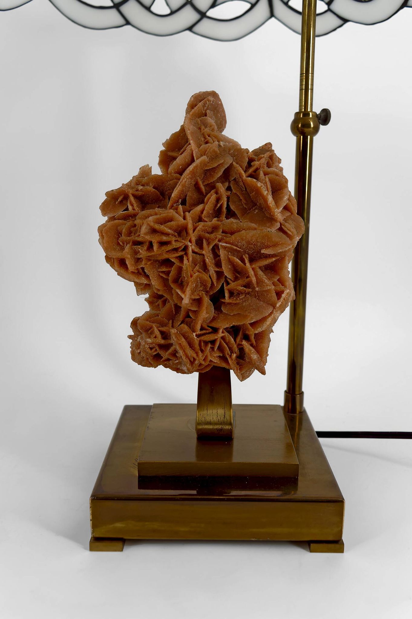 "Rose des Sables" Lamp, Bronze and Stained Glass Shade – circa 1970