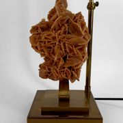 "Rose des Sables" Lamp, Bronze and Stained Glass Shade – circa 1970