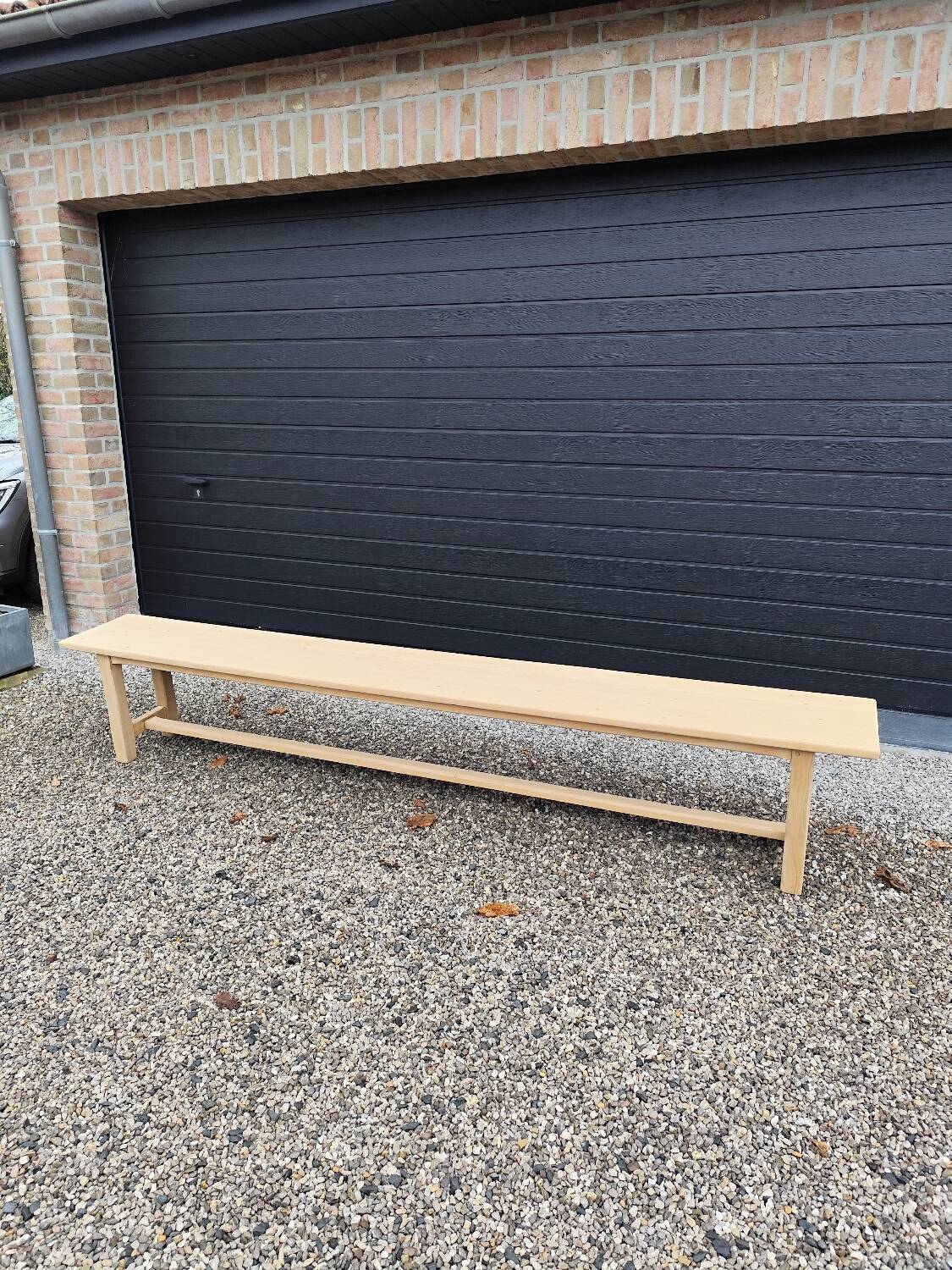 XXL farm table 2m80 + 2 solid oak benches