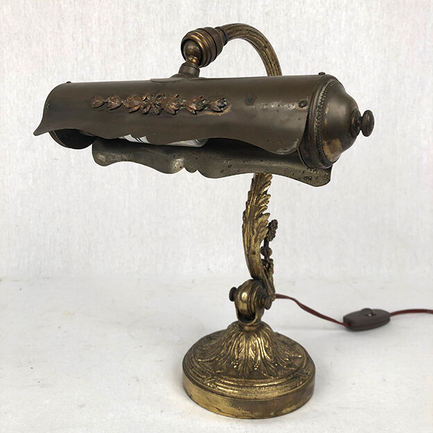 Bronze and copper articulated desk lamp circa 1900