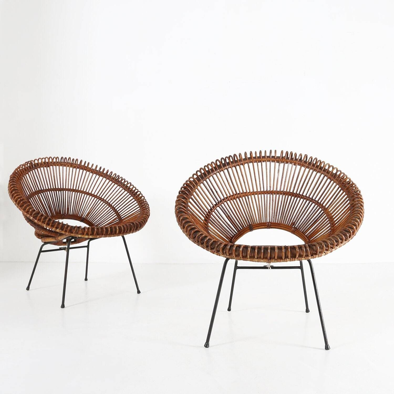Set of Rattan Lounge Armchairs by Janine Abraham & Dirk Jan Rol, 1960s