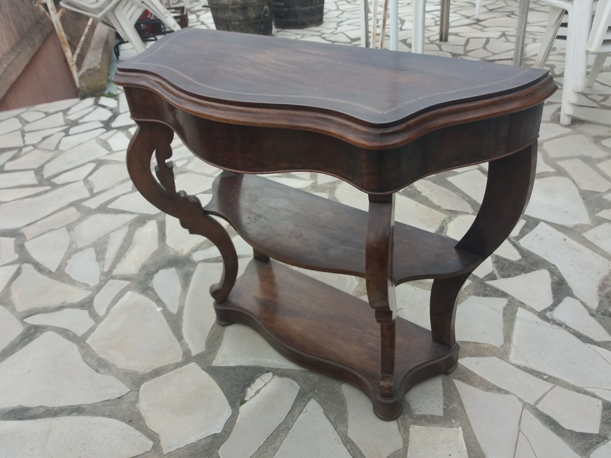 Late 19th century walnut console table