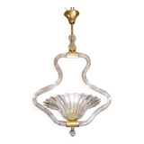 Trasparent Murano Glass Chandelier by Barovier e Toso, 1950s