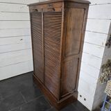 Solid oak double curtain filing cabinet