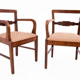 Pair of Art Deco armchairs from the 1940s, Poland.