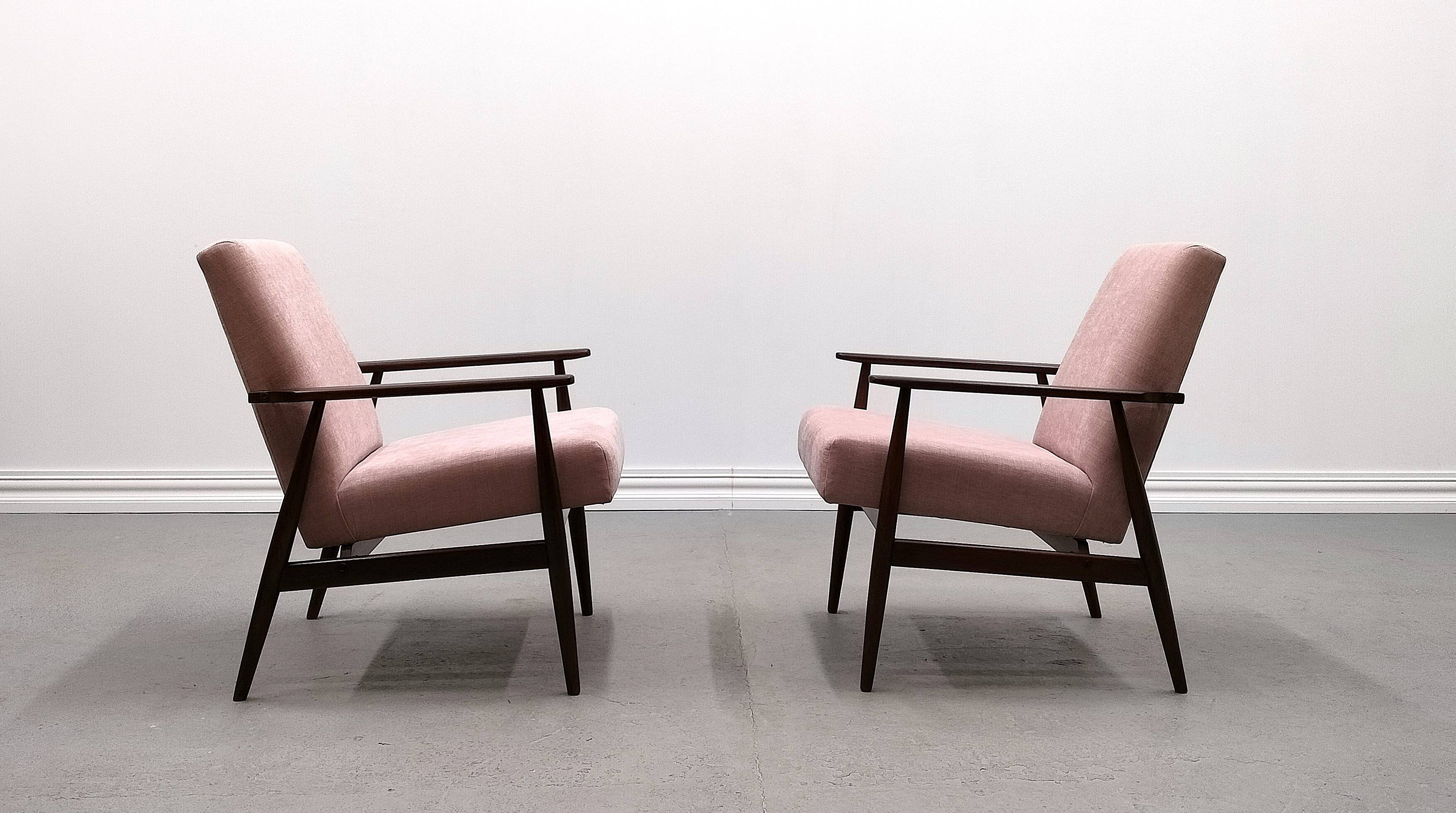 1960 Henryk Lis Mid Century Armchair in Pink