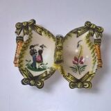 Salt pepper shaker antique butterfly shape Henriot Quimper rare