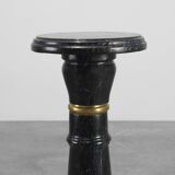 Antique Black Belgian Marble Column, France ca. 1900