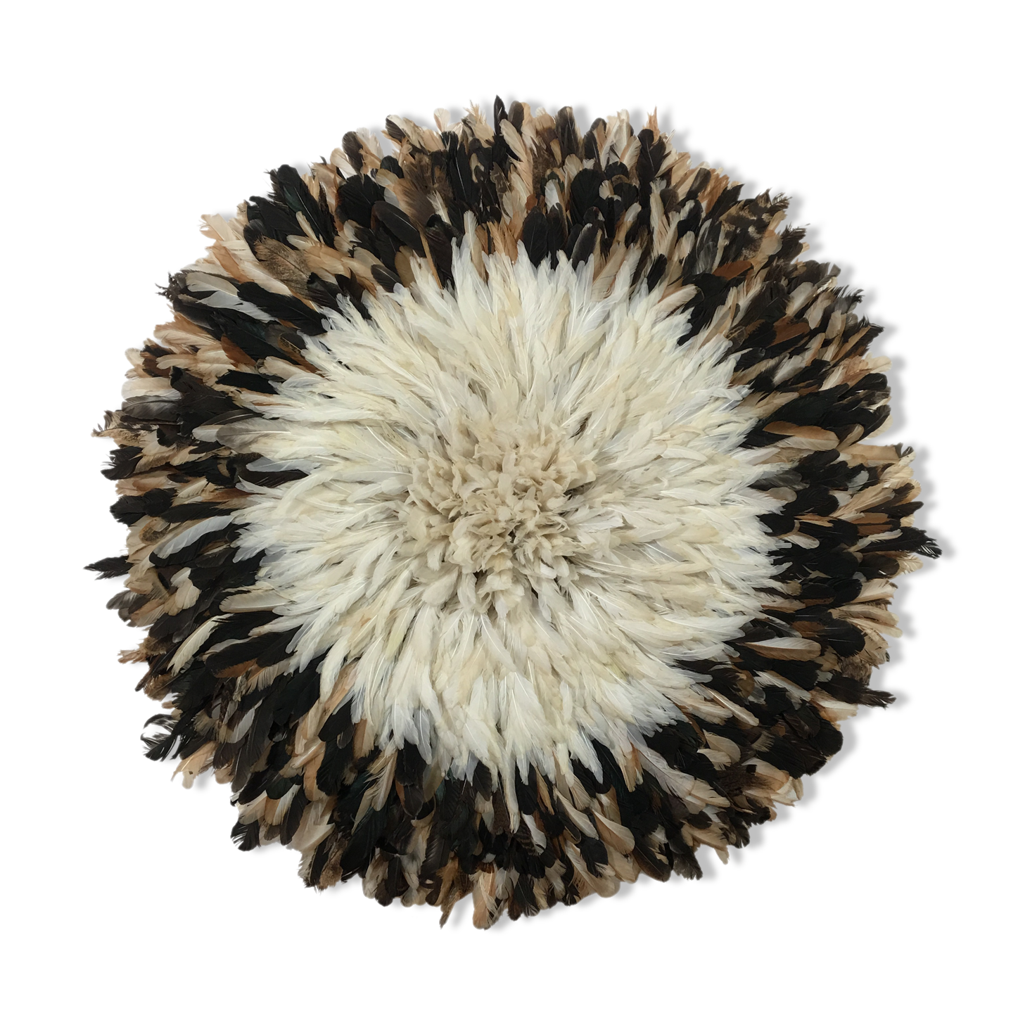 Juju hat 80cm blanc noir moucheté