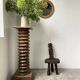 Brutalist stool with African influence