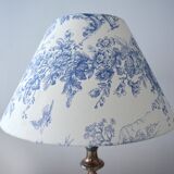 Vintage toile de Jouy lampshade, blue flowers