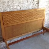 Vintage rattan wood bed