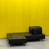 Black Leather De Sede DS-165 Sofa