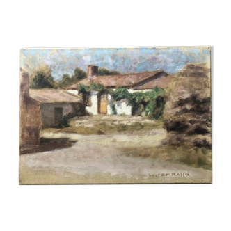 Tableau peinture ancienne J.P Ferrand Paysage