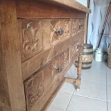Antique Spanish hand-carved console table