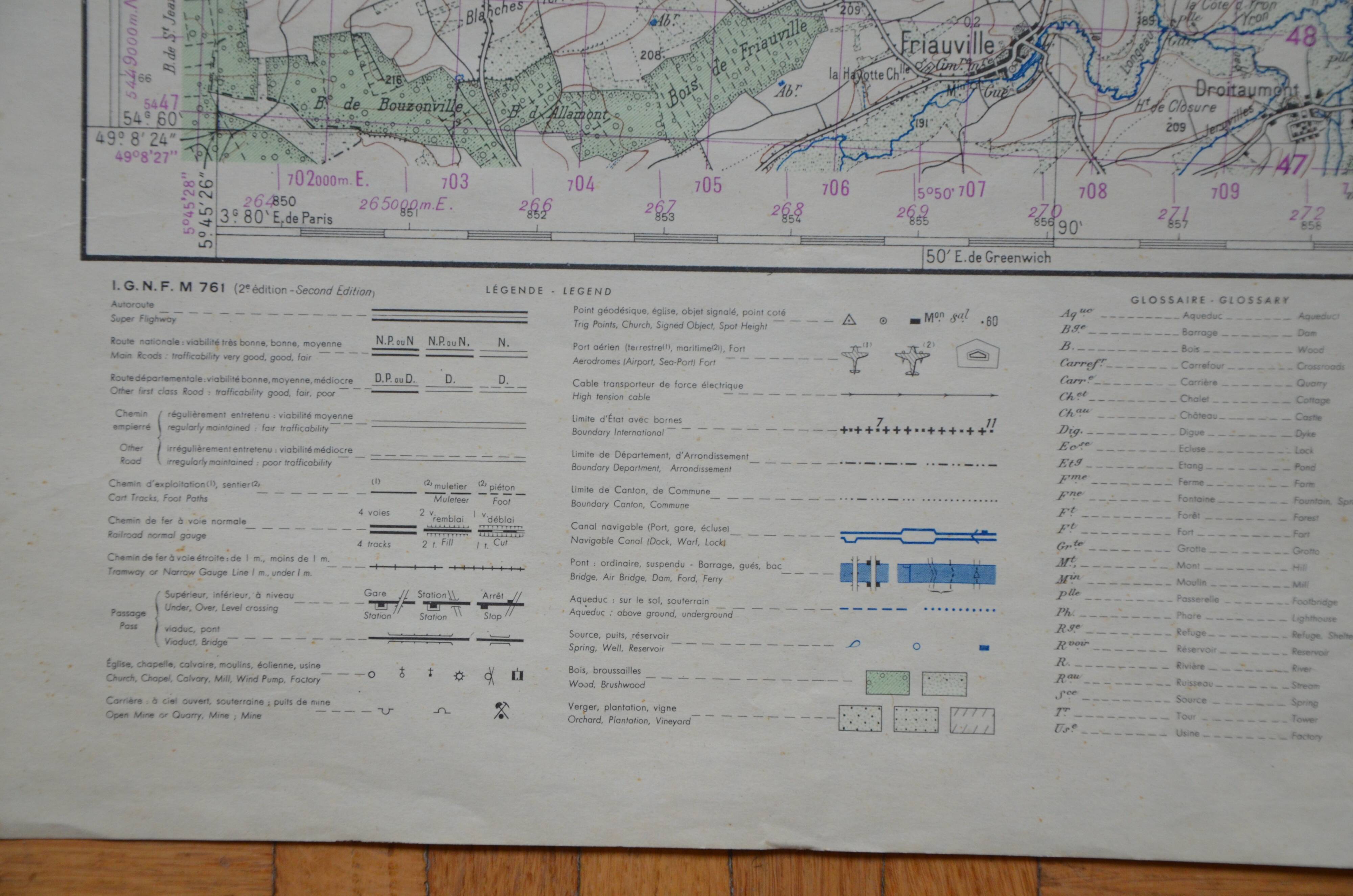 Vintage map of Briey