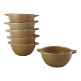 Set of 6 CNP Grès Village stoneware bowls