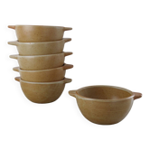 Set of 6 CNP Grès Village stoneware bowls