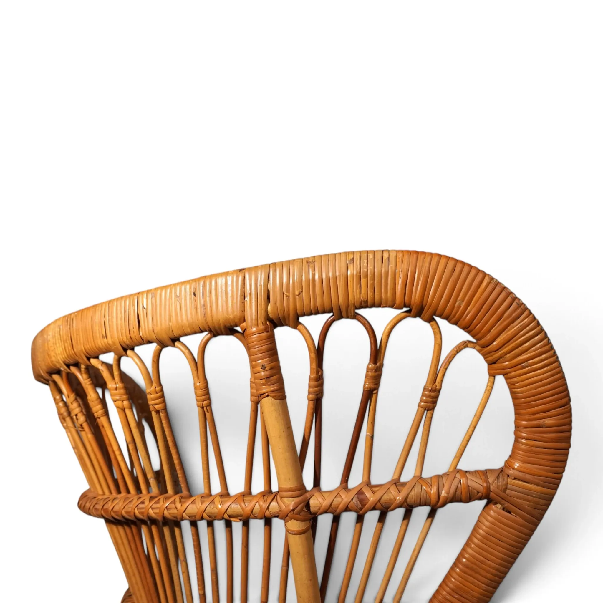Peacock chair rattan armchair by Rohé Noordwolde, 1970