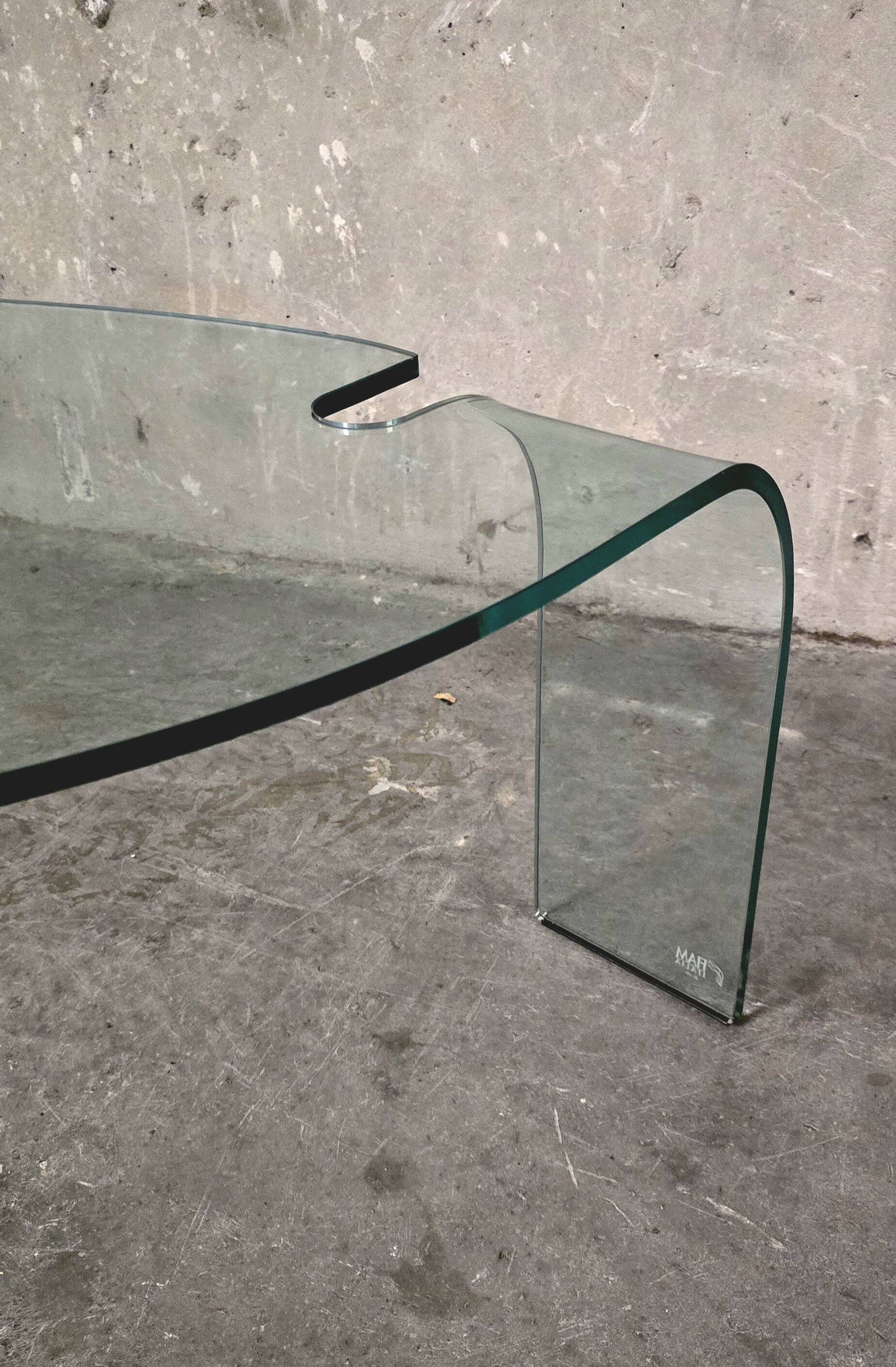 Hans von Klier pour FIAM, table basse en verre, verre, années 1990, Italie