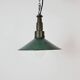 Industrial Green Enamel Military Pendant Lamp with Cast Aluminium Top, 1960