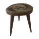 Tabouret bois art populaire tripod pieds compas ancien