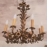 Late 19th century gilt bronze fleur-de-lis chandelier