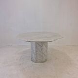 Table de jardin ou de salle à manger octogonale en marbre de carrare, italie, 1960s