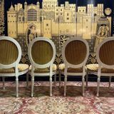 Set of 4 Louis XVI style medallion chairs