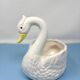 Italian ceramic swan shaped flowerpot