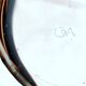 Art Deco candlestick, illegible signature – dodecagonal shape in glass