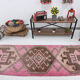 Tapis herki runner rose et marron 3x10, 307x88cm