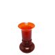 Mid-century modern vase, red glass, by L. Fiedorowicz, Poland, 1970s