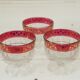 Lot of 3 vintage glass cups from the 50s