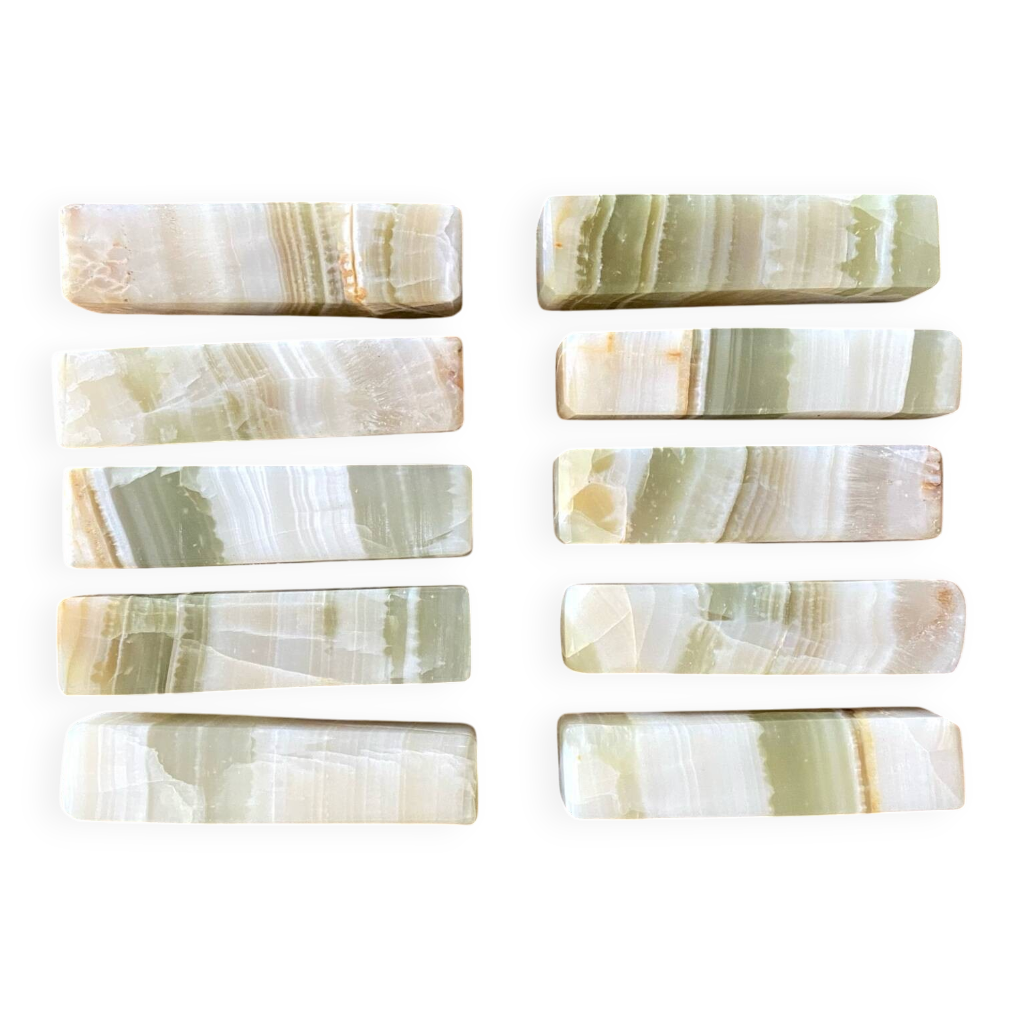 Minimalist knife rests in natural stone