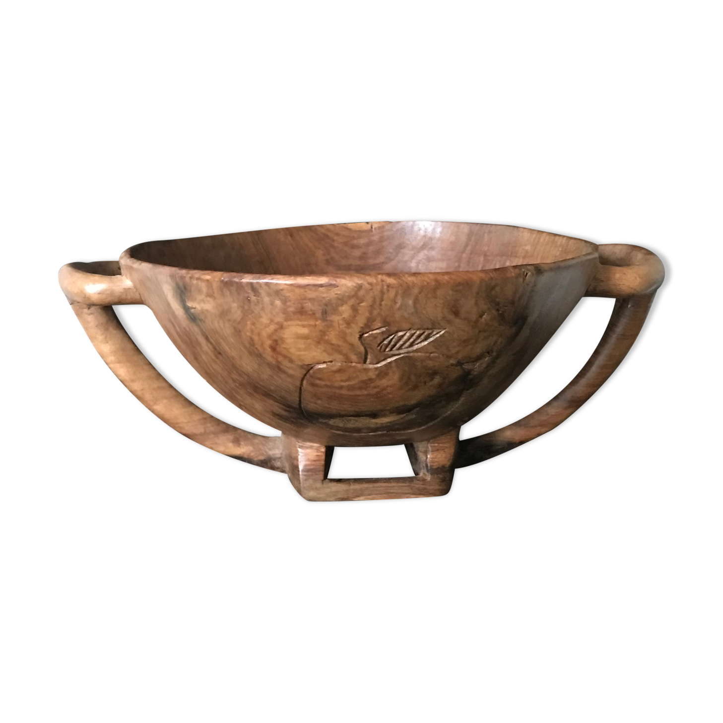 Large carved wooden bowl