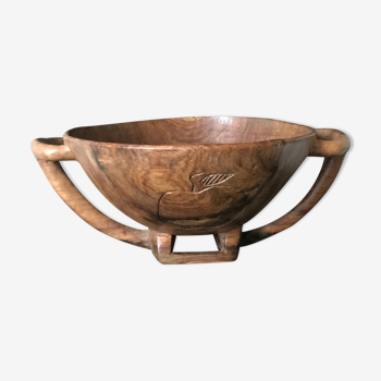Large carved wooden bowl