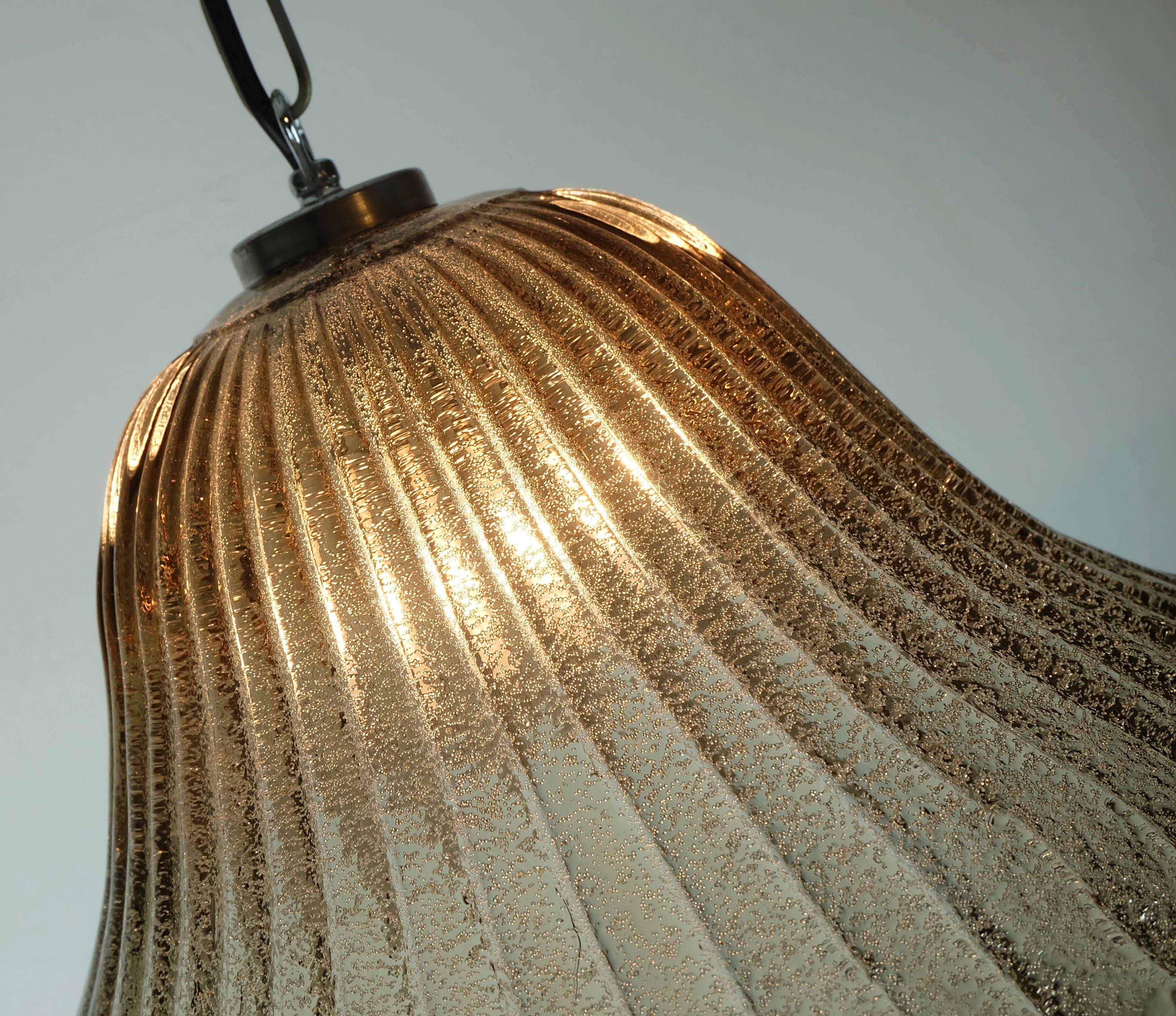 Suspension vintage briloner leuchten verre de murano et métal années 1970