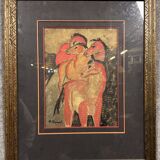 Christine Germant (1954): watercolor depicting horses