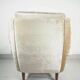 Beige velvet armchair Danish The Moderns