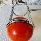 Space Age Chrome and Wood Wall Coat Rack 1970s